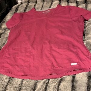 #383  Greys Anatomy Burgundy Scrub Top